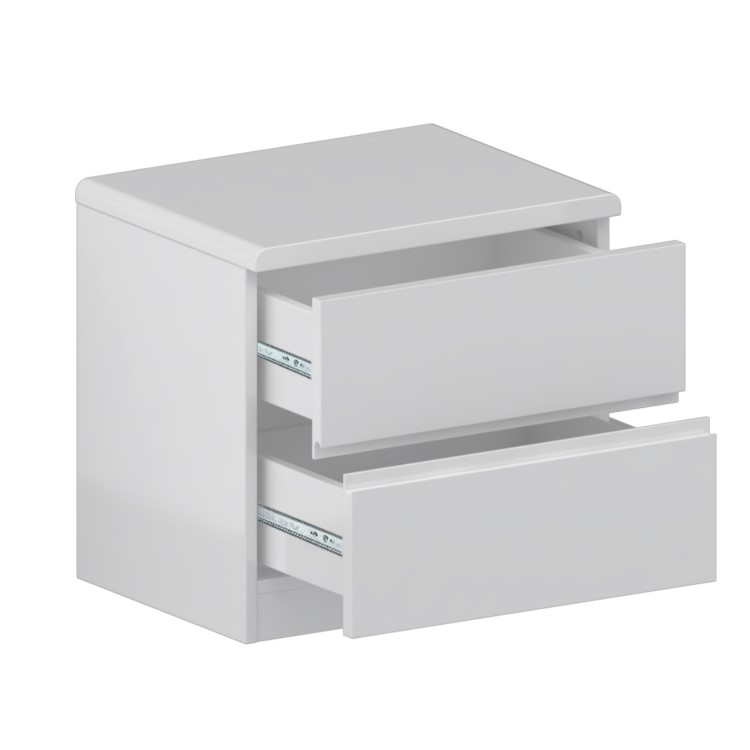 Skylar White Gloss Bedside Table - 2 Drawer