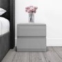 Skylar Grey Gloss Bedside Table - 2 Drawer