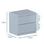 Skylar Grey Gloss Bedside Table - 2 Drawer