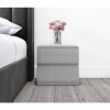 Skylar Grey Gloss Bedside Table - 2 Drawer