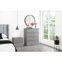 Skylar Grey Gloss Bedside Table - 2 Drawer