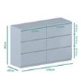 Skylar Grey Gloss Chest of Drawers - 6 Drawer Chest