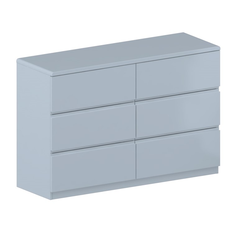 Skylar Grey Gloss Chest of Drawers - 6 Drawer Chest