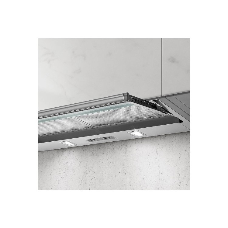 Refurbished Elica SKLOCK-LED-60 56cm Telescopic Canopy Cooker Hood Grey