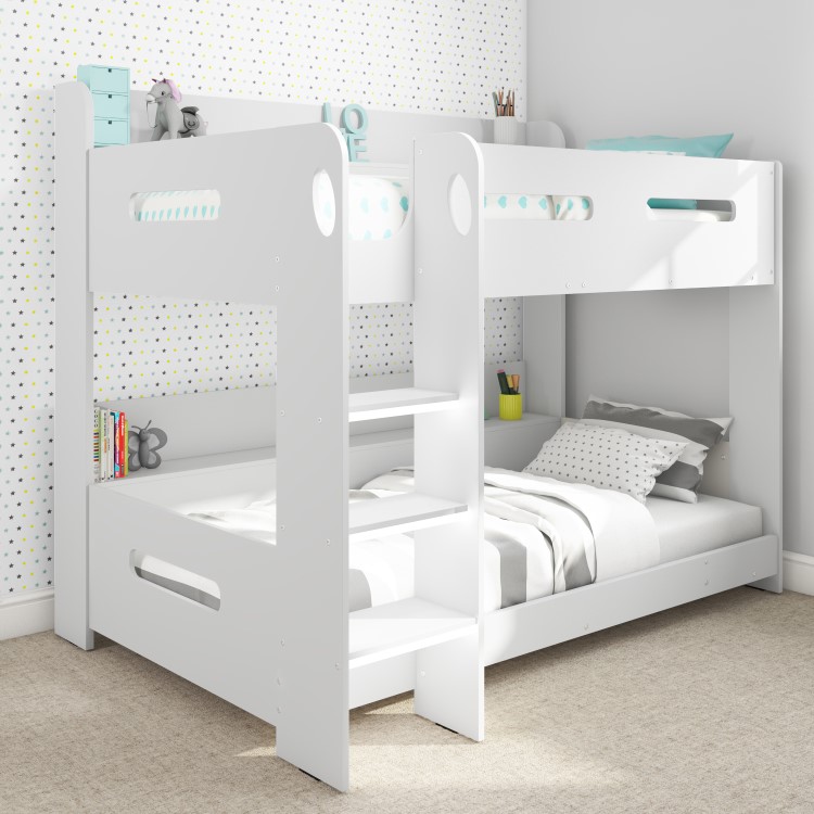 GRADE A1 - Sky White Bunk Bed - Ladder Can Be Fitted Either Side!