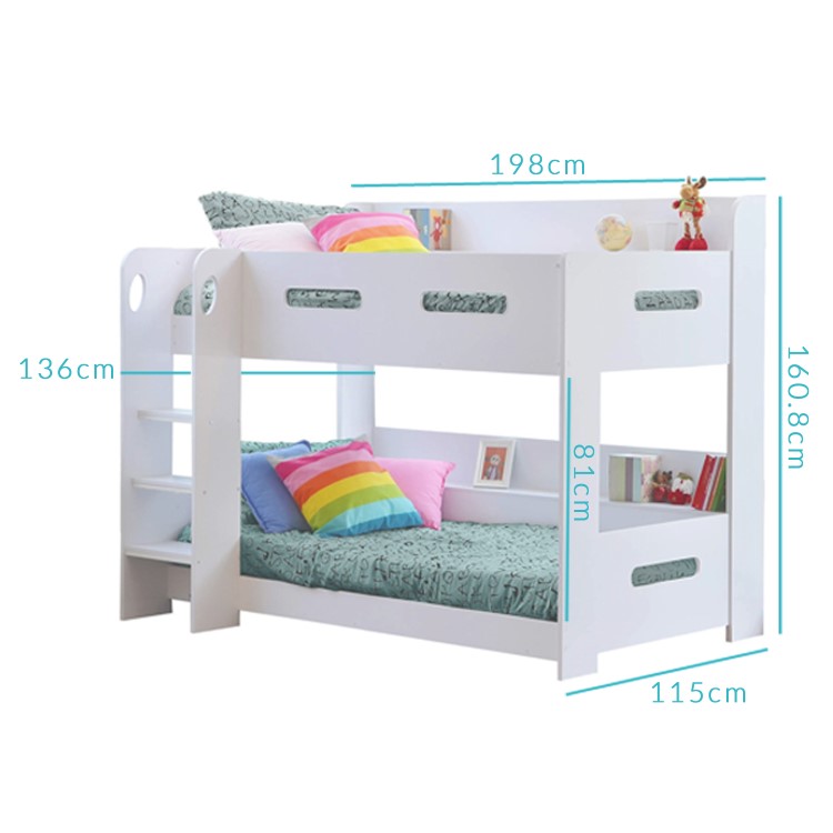 GRADE A1 - Sky White Bunk Bed - Ladder Can Be Fitted Either Side!