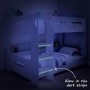 White Bunk Bed with Shelves - Sky