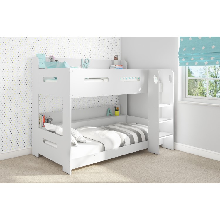 GRADE A1 - Sky White Bunk Bed - Ladder Can Be Fitted Either Side!