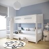 White Bunk Bed with Shelves - Sky