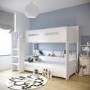Sky White Bunk Bed with Shelves - Mattresses Included