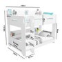 Sky White Bunk Bed with Shelves - Mattresses Included