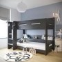 Dark Grey Bunk Bed with Storage Shelves - Ladder Can Be Fitted Either Side