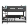 Dark Grey Bunk Bed with Storage Shelves - Ladder Can Be Fitted Either Side