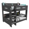 Dark Grey Bunk Bed with Shelves - Sky