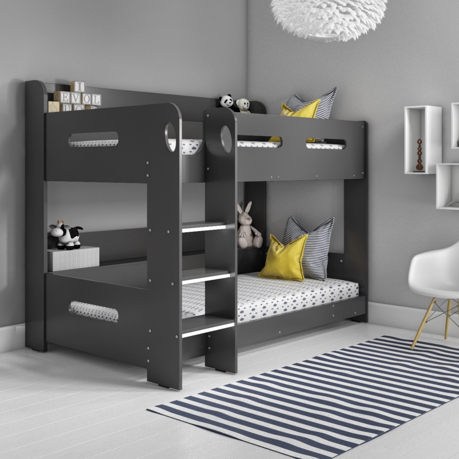 Sky bunk bed in dark grey discount