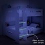White and Oak Wooden Bunk Bed with Shelves - Sky