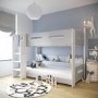 Grey and White Bunk Bed with Shelves - Sky