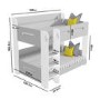 Grey and White Bunk Bed with Shelves - Sky