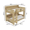 Oak Bunk Bed with Shelves - Sky