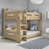 Light Oak Wooden Bunk Bed with Shelves - Sky