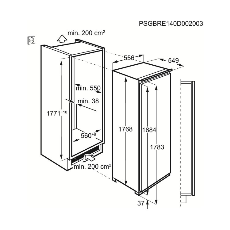 AEG SKZ81800C0 Tall Integrated Fridge With LongFresh Drawers