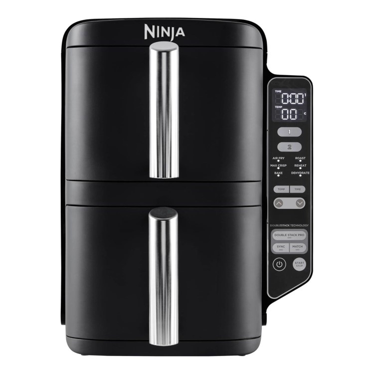 Ninja SL300UK 7.6L Double Drawer Air Fryer  2-Drawer Double Stack  Healthy Crispy Cooking