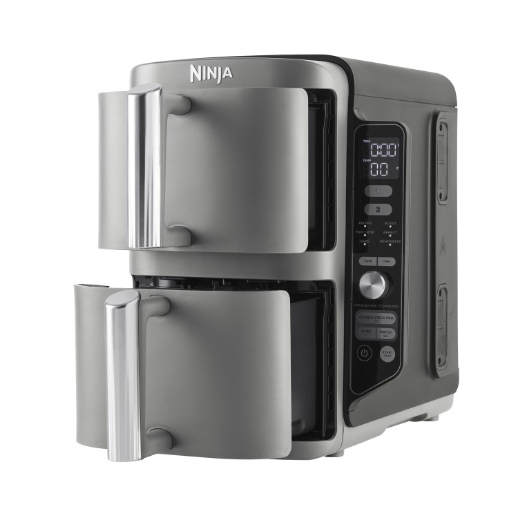 Refurbished Ninja SL400UK Double Stack XL 9.5L 6-in-1 Dual Air Fryer Grey