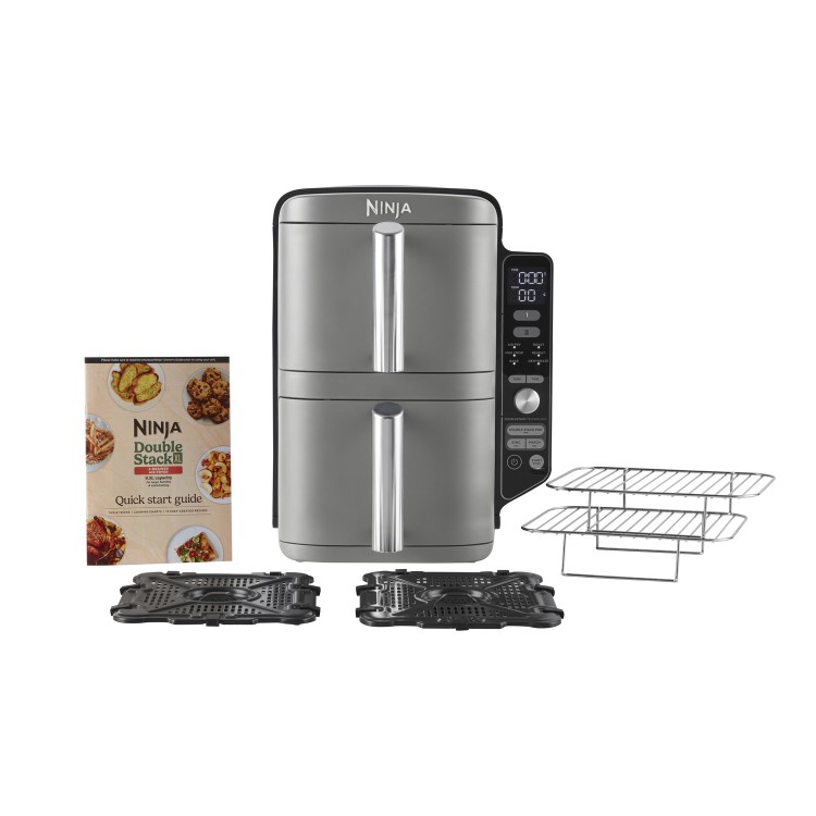 Refurbished Ninja SL400UK Double Stack XL 9.5L 6-in-1 Dual Air Fryer Grey