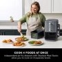 Refurbished Ninja SL400UK Double Stack XL 9.5L 6-in-1 Dual Air Fryer Grey