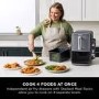 Ninja SL400UK Double Stack XL 9.5L 6-in-1 Dual Air Fryer  Twin Baskets  Healthy Crispy Cooking  Grey