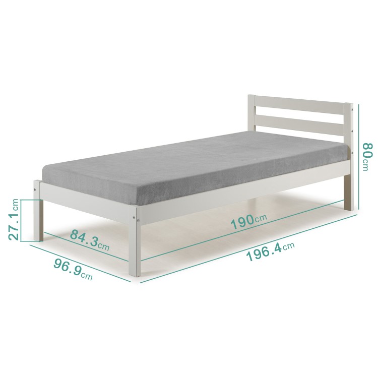 Sleepy Single Bed Frame in White 