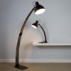 Rustic Desk Lamp in Matte Black &amp; Wood by Searchlight