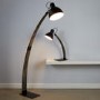 Rustic Desk Lamp in Matte Black & Wood by Searchlight
