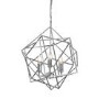 GRADE A1 - Cube Geometric Chrome Ceiling Chandelier Light with 3 Candle Lights