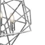 GRADE A1 - Cube Geometric Chrome Ceiling Chandelier Light with 3 Candle Lights