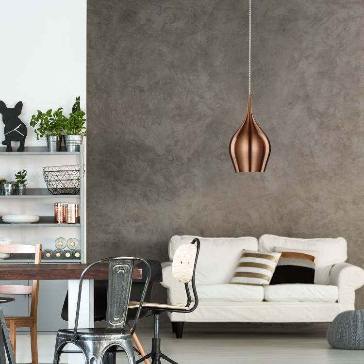 GRADE A1 - Vibrant Copper Ceiling Pendant Light with Braided Cable