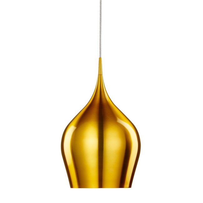 Gold Ceiling Pendant Light with Braided Cable - Vibrant