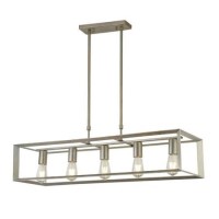 5 Light Brushed Chrome Bar Pendant Ceiling Light - Searchlight