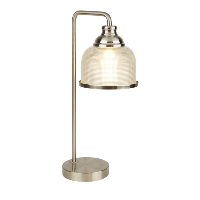 Silver Table Lamp With Glass Shade - Searchlight