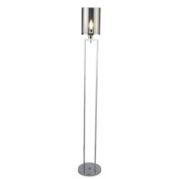 Chrome Smoked Glass Floor Lamp - Searchlight