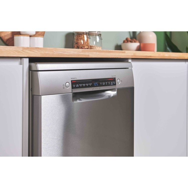 Bosch Series 6 Freestanding Dishwasher - Smart Wi-Fi, B-Rated, Brushed steel anti-fingerprint