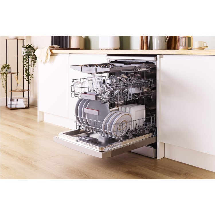 Bosch Series 4 Freestanding Dishwasher - Smart Wi-Fi, B-Rated, Brushed steel anti-fingerprint