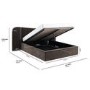 Brown Velvet Double Ottoman Bed with Wide Curved Headboard - Samara