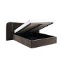 Brown Velvet Double Ottoman Bed with Wide Curved Headboard - Samara
