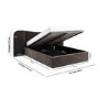Brown Velvet King Size Ottoman Bed with Wide Curved Headboard - Samara