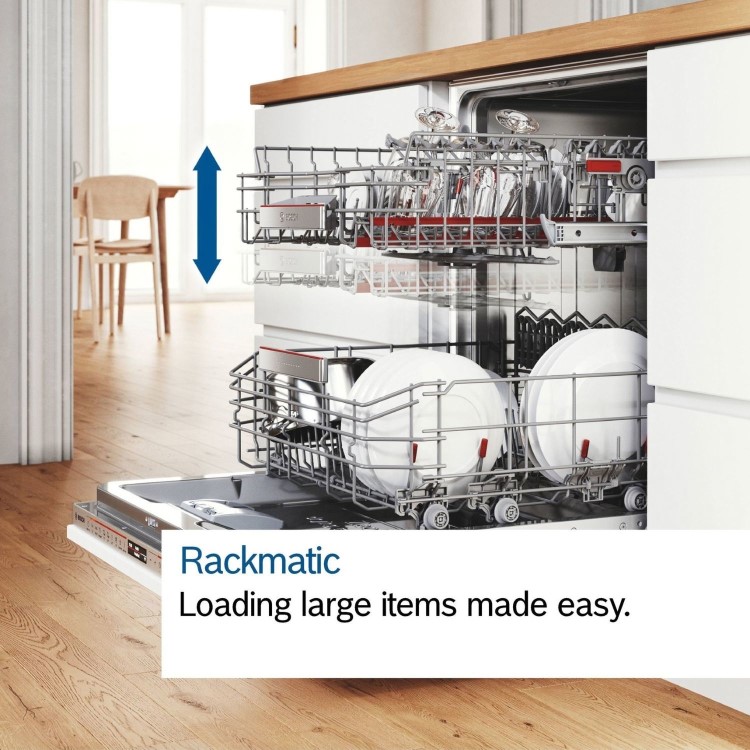 Bosch Series 8 Integrated Dishwasher - Smart Wi-Fi - Silver control panel
