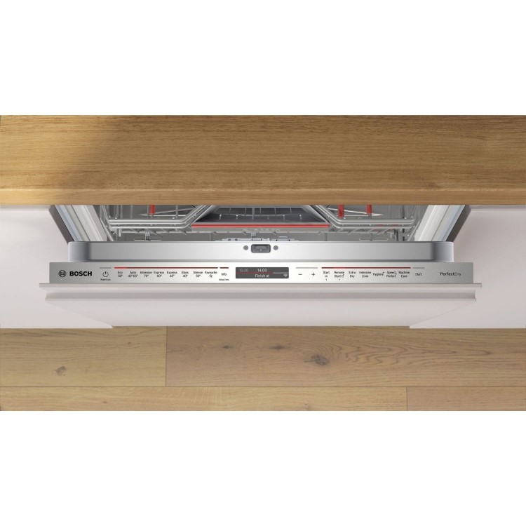 Bosch Series 8 Integrated Dishwasher - Smart Wi-Fi - Silver control panel