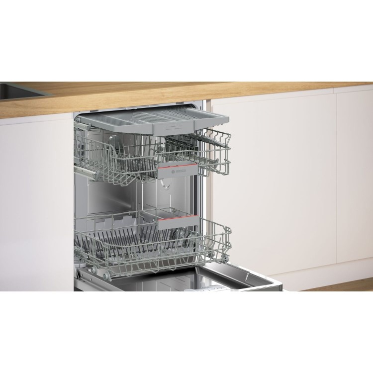 Bosch Series 4 Integrated Dishwasher - Smart, C-rated, Silver control panel