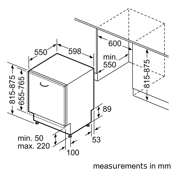 Bosch Series 4 Integrated Dishwasher - Smart, C-rated, Silver control panel