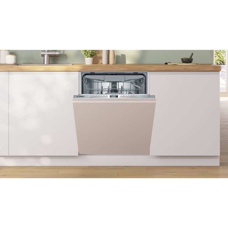 Bosch Series 4 Integrated Dishwasher - Smart, C-rated, Silver control panel
